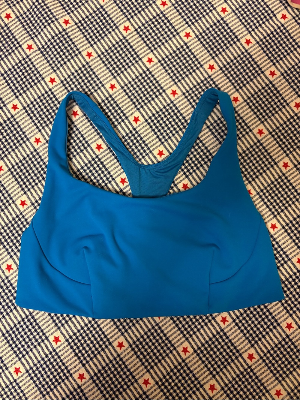 lululemon athletica Wunder Train Teal Blue Racerback Sports Bra